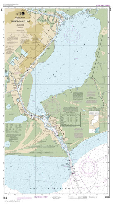 HISTORICAL NOAA Chart 11342: Sabine Pass and Lake