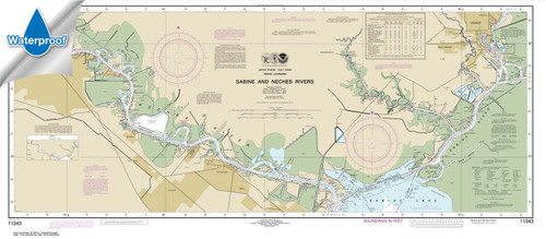 Waterproof NOAA Chart 11343: Sabine and Neches Rivers