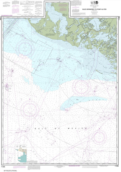 HISTORICAL NOAA Chart 11356: Isles Dernieres to Point au Fer
