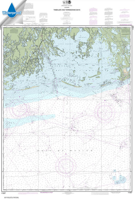 Waterproof NOAA Chart 11357: Timbalier and Terrebonne Bays