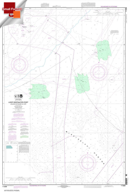 Small Format HISTORICAL NOAA Chart 11359: Loop Deepwater Port Louisiana Offshore Oil Port
