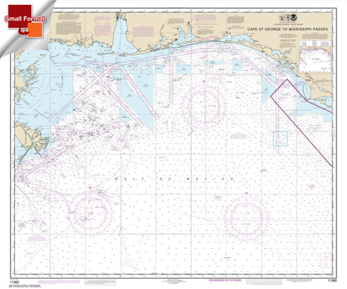 Small Format NOAA Chart 11360: Cape St. George to Mississippi Passes