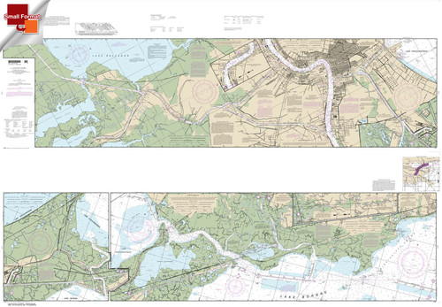 Small Format NOAA Chart 11367: Intracoastal Waterway Waveland to Catahoula Bay