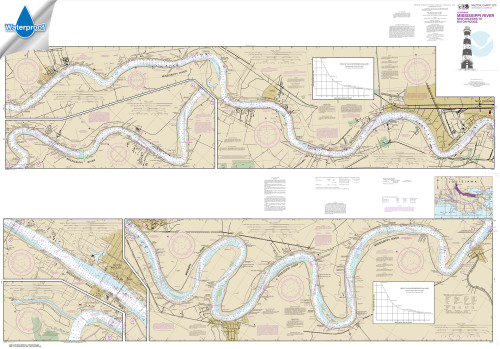 Waterproof NOAA Chart 11370: Mississippi River-New Orleans to Baton Rouge