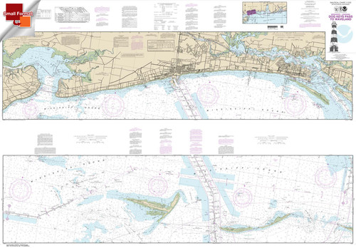 Small Format NOAA Chart 11372: Intracoastal Waterway Dog Keys Pass to Waveland