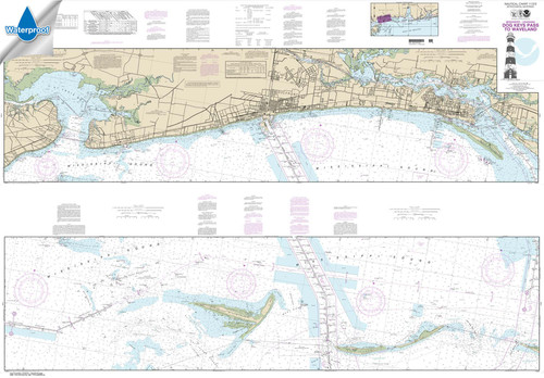 Waterproof NOAA Chart 11372: Intracoastal Waterway Dog Keys Pass to Waveland