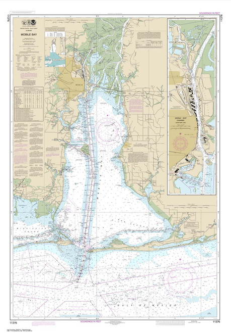 NOAA Chart 11376: Mobile Bay Mobile Ship Channel-Northern End