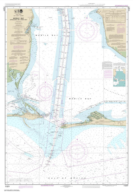 HISTORICAL NOAA Chart 11377: Mobile Bay Approaches and Lower Half
