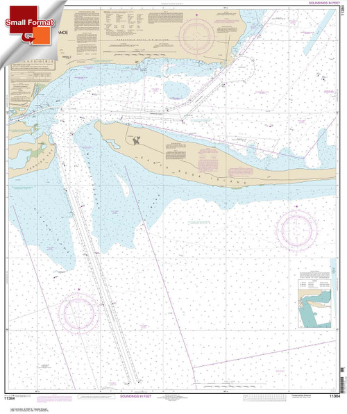 Small Format HISTORICAL NOAA Chart 11384: Pensacola Bay Entrance
