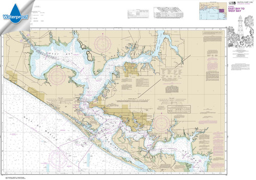 Waterproof NOAA Chart 11390: Intracoastal Waterway East Bay to West Bay