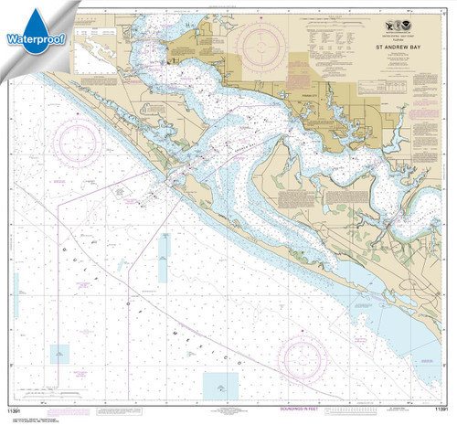 Waterproof NOAA Chart 11391: St. Andrew Bay