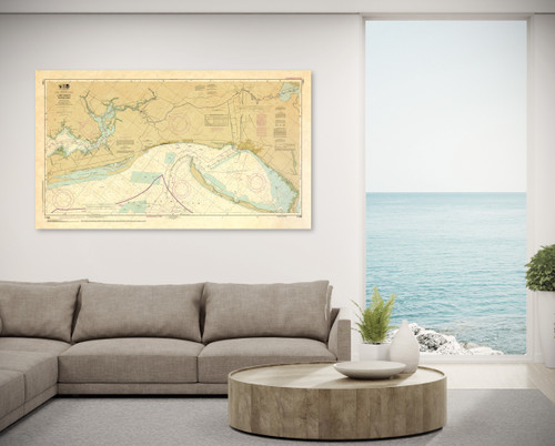 ANTIQUED NOAA Chart 11393: Intracoastal Waterway Lake Wimico to East Bay