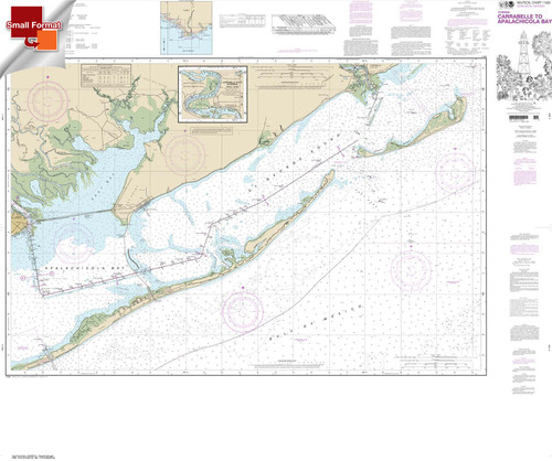 Small Format NOAA Chart 11404: Intracoastal Waterway Carrabelle to Apalachicola Bay;Carrabelle River