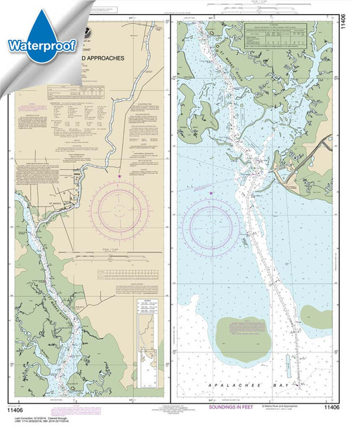 Waterproof NOAA Chart 11406: St.Marks River and approaches