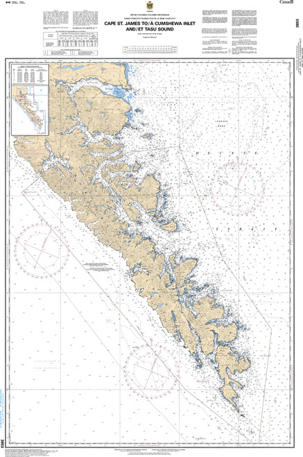 CHS Chart 3853: Cape St. James to/Ã  Cumshewa Inlet and/et Tasu Sound