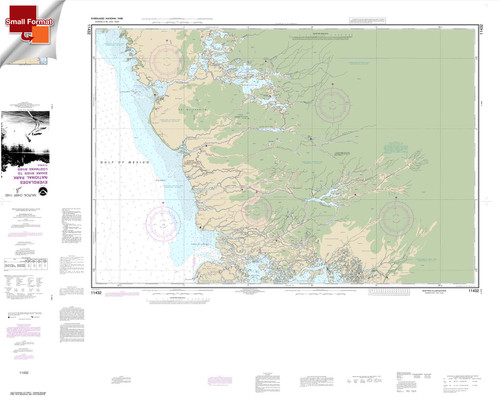 Small Format HISTORICAL NOAA Chart 11432: Everglades National Park Shark River to Lostmans River