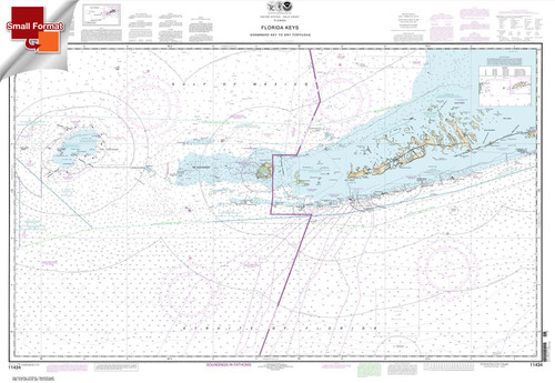 HISTORICAL SMALL FORMAT NOAA Chart 11434: Florida Keys Sombrero Key to Dry Tortugas