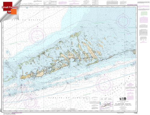 Small Format NOAA Chart 11442: Florida Keys Sombrero Key to Sand Key