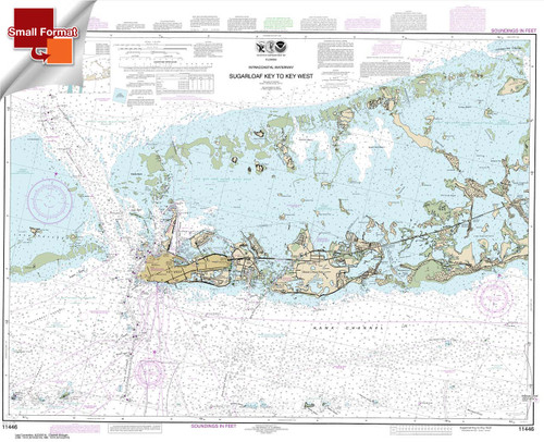 Small Format NOAA Chart 11446: Intracoastal Waterway Sugarloaf Key To Key West