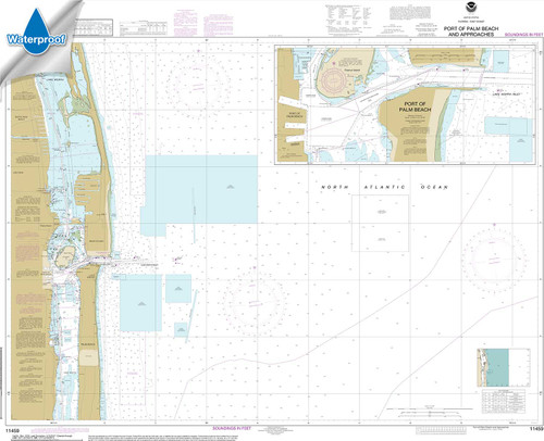 Waterproof NOAA Chart 11459: Port of Palm Beach and Approaches