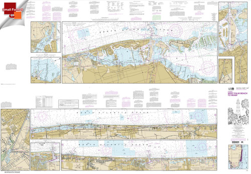 Small Format NOAA Chart 11467: Intracoastal Waterway West Palm Beach to Miami