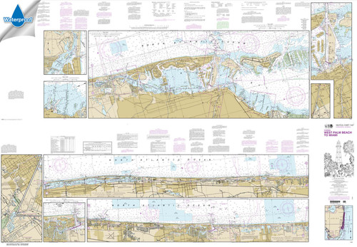 Waterproof NOAA Chart 11467: Intracoastal Waterway West Palm Beach to Miami