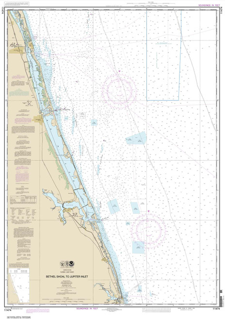 NOAA Chart 11474: Bethel Shoal to Jupiter Inlet