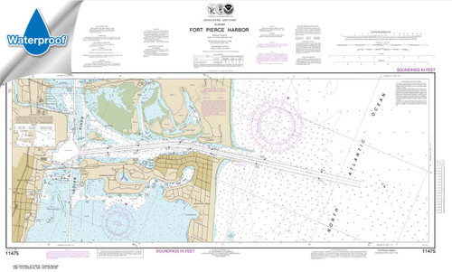 Waterproof NOAA Chart 11475: Fort Pierce Harbor