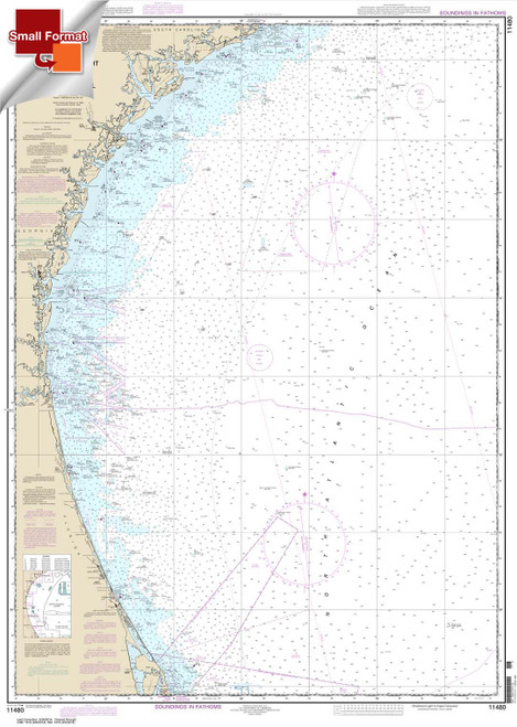 Small Format NOAA Chart 11480: Charleston Light to Cape Canaveral