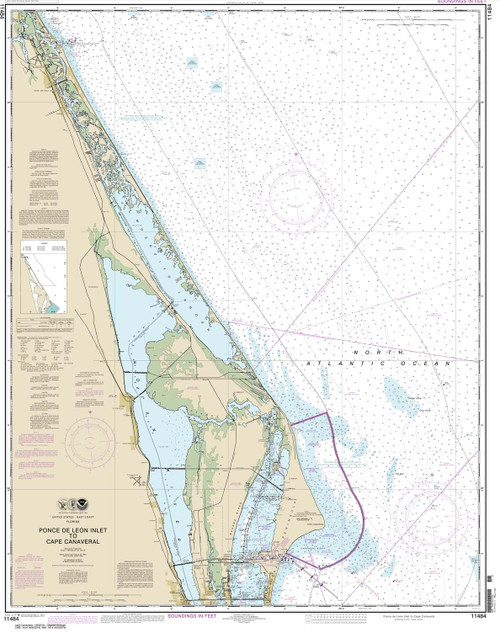 NOAA Chart 11484: Ponce de Leon Inlet to Cape Canaveral
