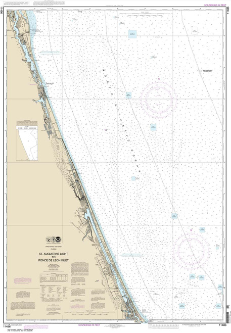 HISTORICAL NOAA Chart 11486: St. Augustine Light to Ponce de Leon Inlet