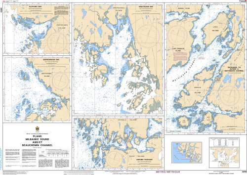 CHS Chart 3910: Plans - Milbanke Sound and/et Beauchemin Channel