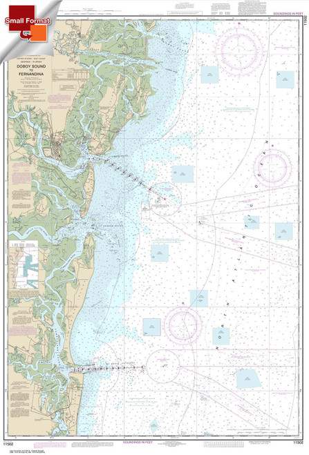 Small Format NOAA Chart 11502: Doboy Sound to Fernadina