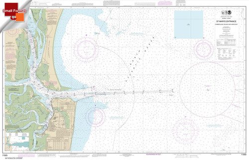 Small Format NOAA Chart 11503: St. Marys Entrance Cumberland Sound and Kings Bay