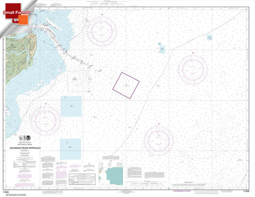 Small Format NOAA Chart 11505: Savannah River Approach