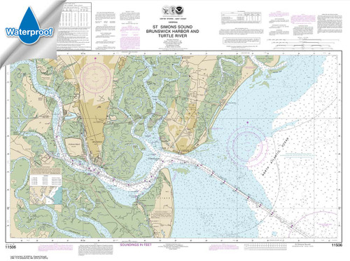 Waterproof NOAA Chart 11506: St. Simons Sound: Brunswick Harbor and Turtle River
