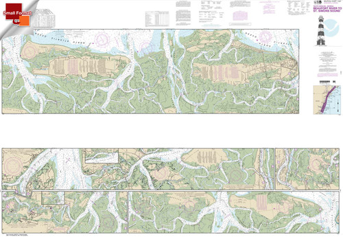 Small Format NOAA Chart 11507: Intracoastal Waterway Beaufort River to St. Simons Sound
