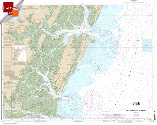 Small Format HISTORICAL NOAA Chart 11510: Sapelo and Doboy Sounds