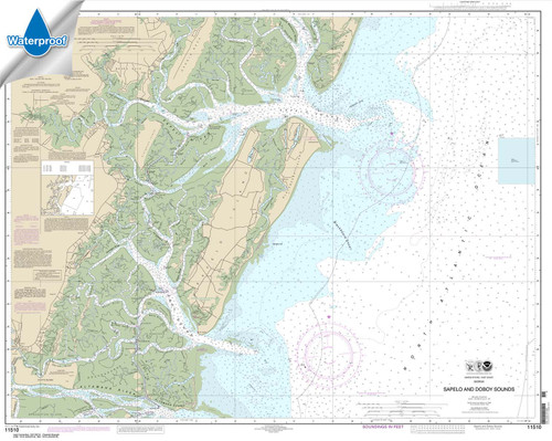 Waterproof HISTORICAL NOAA Chart 11510: Sapelo and Doboy Sounds