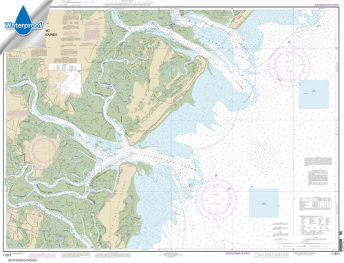 Waterproof HISTORICAL NOAA Chart 11511: Ossabaw and St. Catherines Sounds