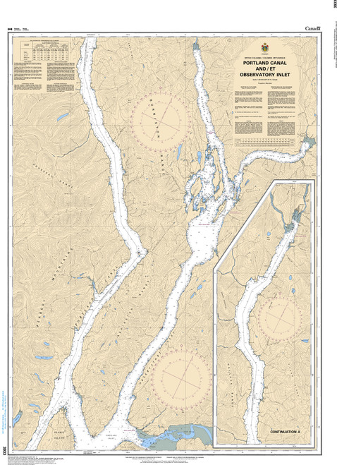 CHS Chart 3933: Portland Canal and/et Observatory Inlet