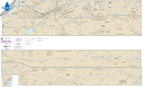 Waterproof HISTORICAL NOAA Chart 11515: Savannah River Brier Creek to Augusta