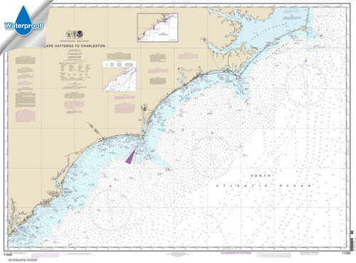 Waterproof NOAA Chart 11520: Cape Hatteras to Charleston