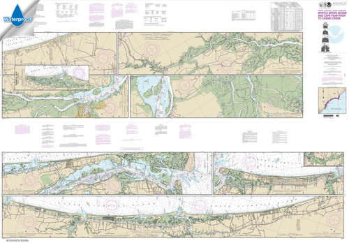 Waterproof NOAA Chart 11534: Intracoastal Waterway Myrtle Grove Sound and Cape Fear River to Casino Creek