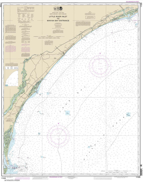 NOAA Chart 11535: Little River lnlet to Winyah Bay Entrance