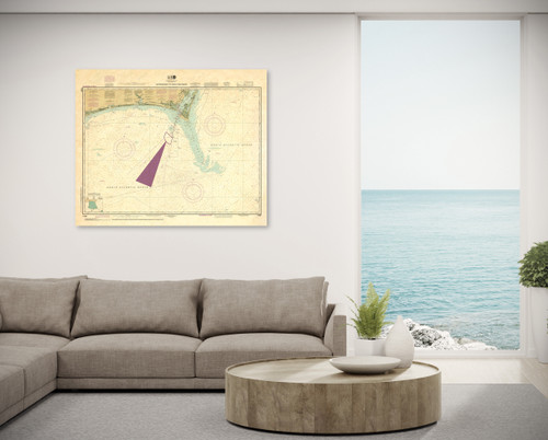 ANTIQUED NOAA Chart 11536: Approaches to Cape Fear River