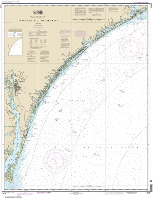 NOAA Chart 11539: New River Inlet to Cape Fear