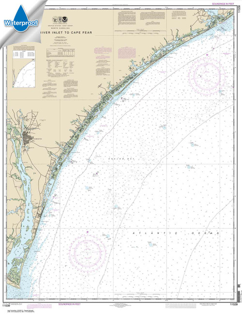 Waterproof NOAA Chart 11539: New River Inlet to Cape Fear