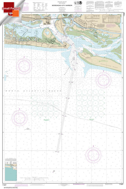 Small Format NOAA Chart 11547: Morehead City Harbor