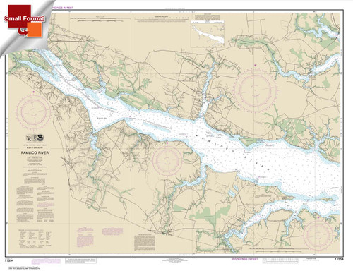 Small Format HISTORICAL NOAA Chart 11554: Pamlico River